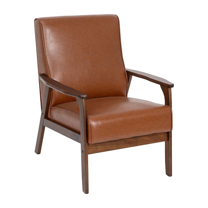 Emma and Oliver Langmore Upholstered Mid-Century Modern Arm Chair with Wood Frame