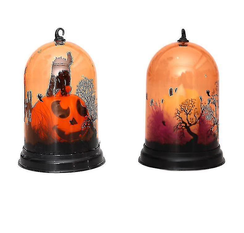 Halloween Lamp With Cover Led Electronic Candle Light Festival Party Home Decoration Halloween Pumpkin Lantern