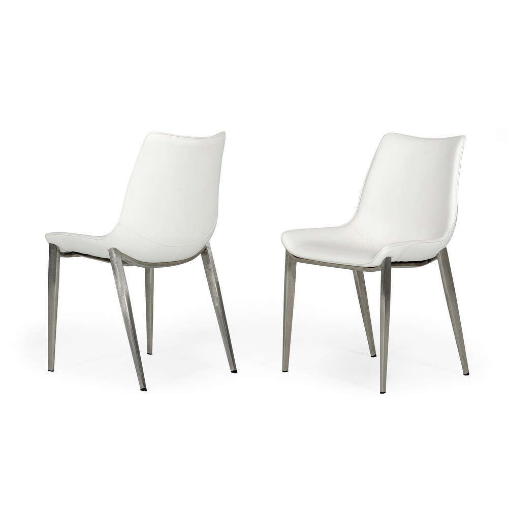 Modrest Frasier Modern White Eco Leather Dining Chair (Set of 2)