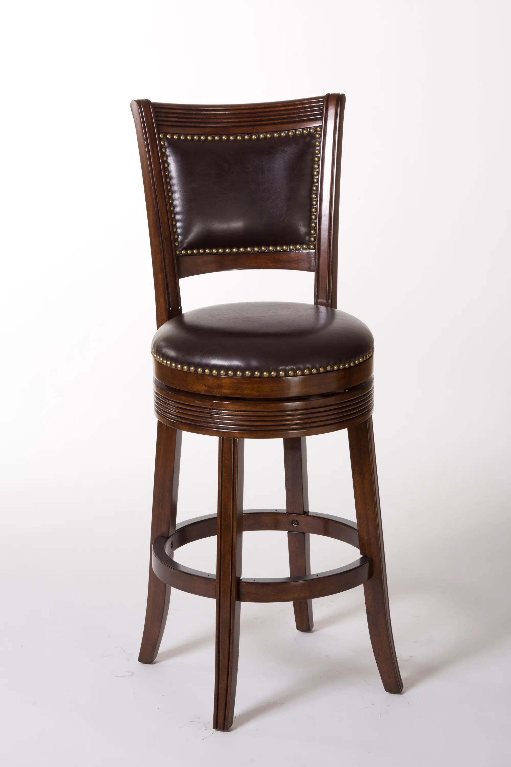 Lockefield Brown Cherry Swivel Counter Height Stool