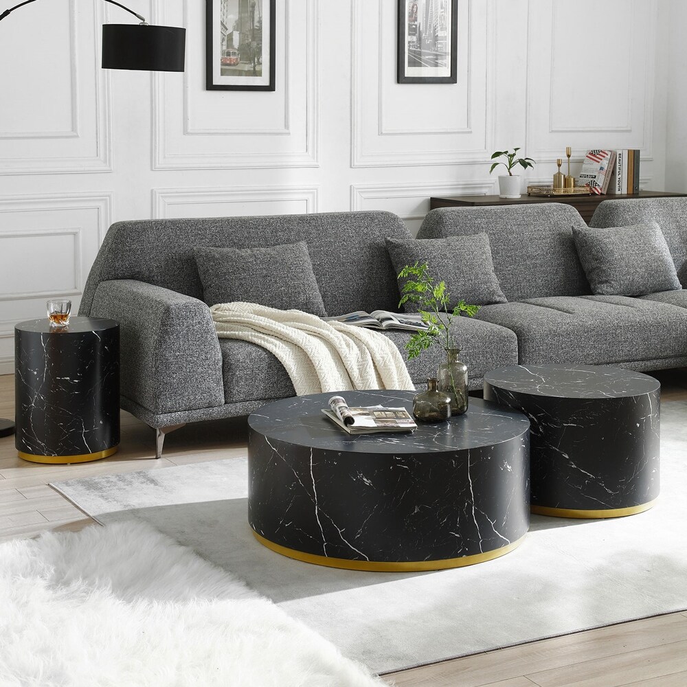 Marble Williamspace Fully Assembled Round Side Coffee Table For Living Room