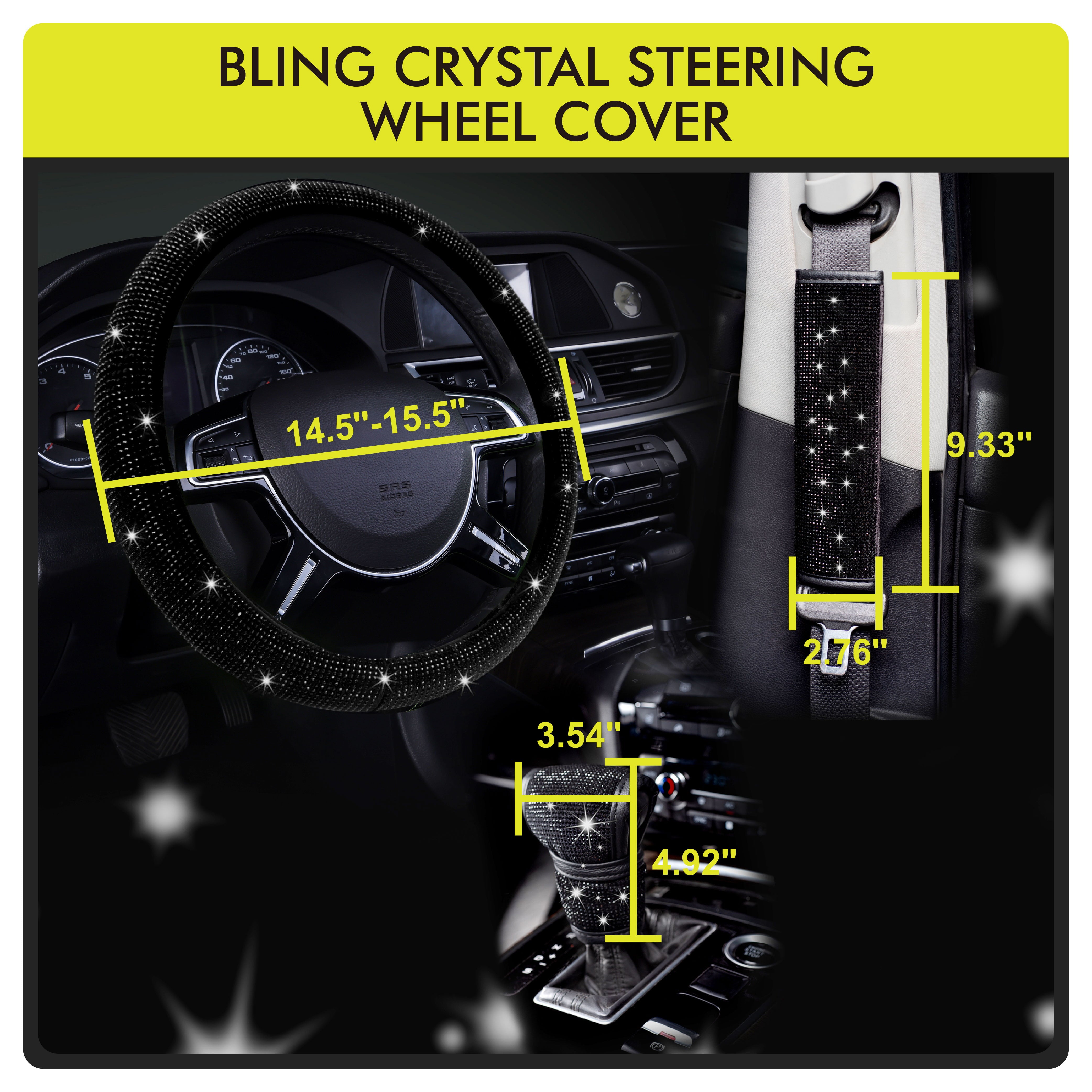 Auto Drive Black Bling Crystal Combo Kits， Set of 3， LY205214