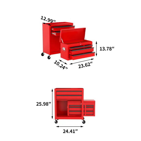 Detachable Large Tool Cabinet with Wheels  5 Drawe...