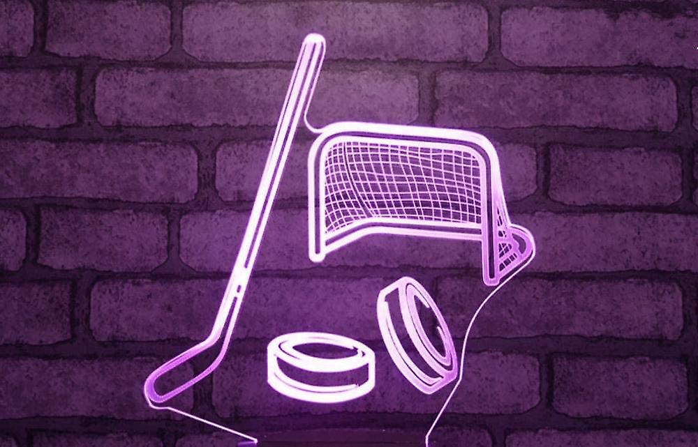 Night Light 3d Illusion Lamp Hockey Stick Desk Lamp Home Table Bedroom Decor Lighting For Kids Toy Birthdays Christmas Gift