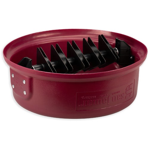 San Jamar KA3200 KatchAll Magnetic Flatware Retriever 32-Gallon Trash Can Lid， Burgundy