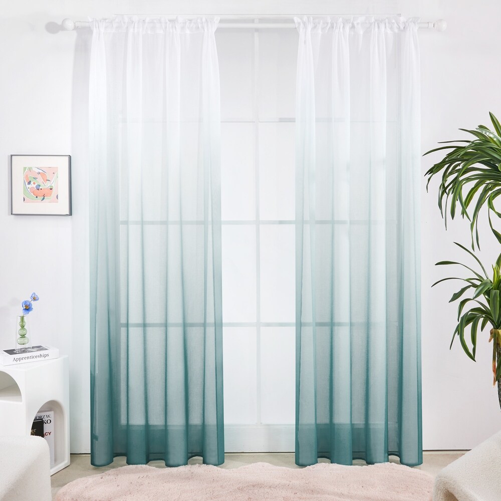Deconovo Ombre Sheer Curtain Panel Pair(2 Panel)