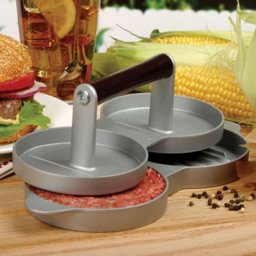 Nonstick Aluminum Hamburger Beef Grill Double Burger Press Maker Kitchen Mold