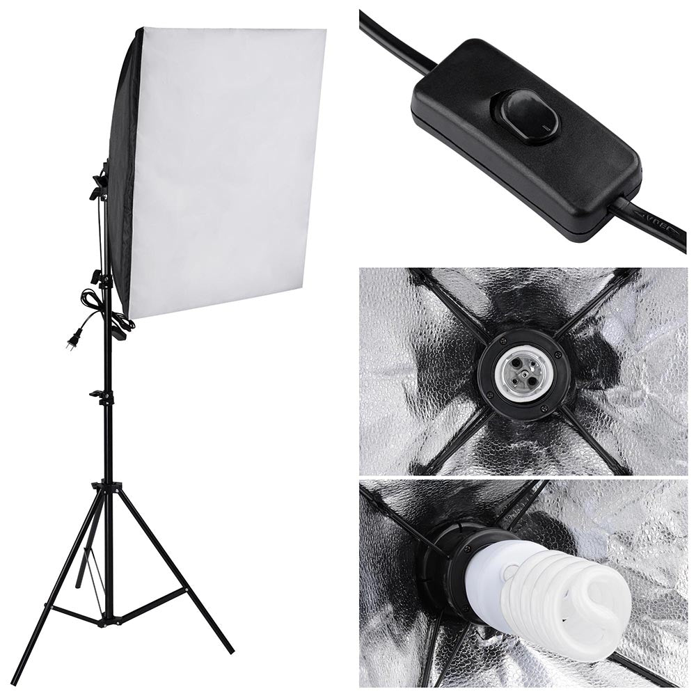 Yescom Photography Studio Kit 3 Softbox Lighting Boom Arm Stand