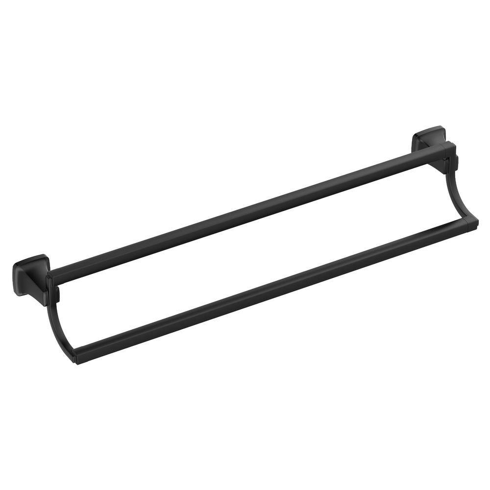 American Standard Townsend 24 in. Double Towel Bar in Matte Black 7353224.243