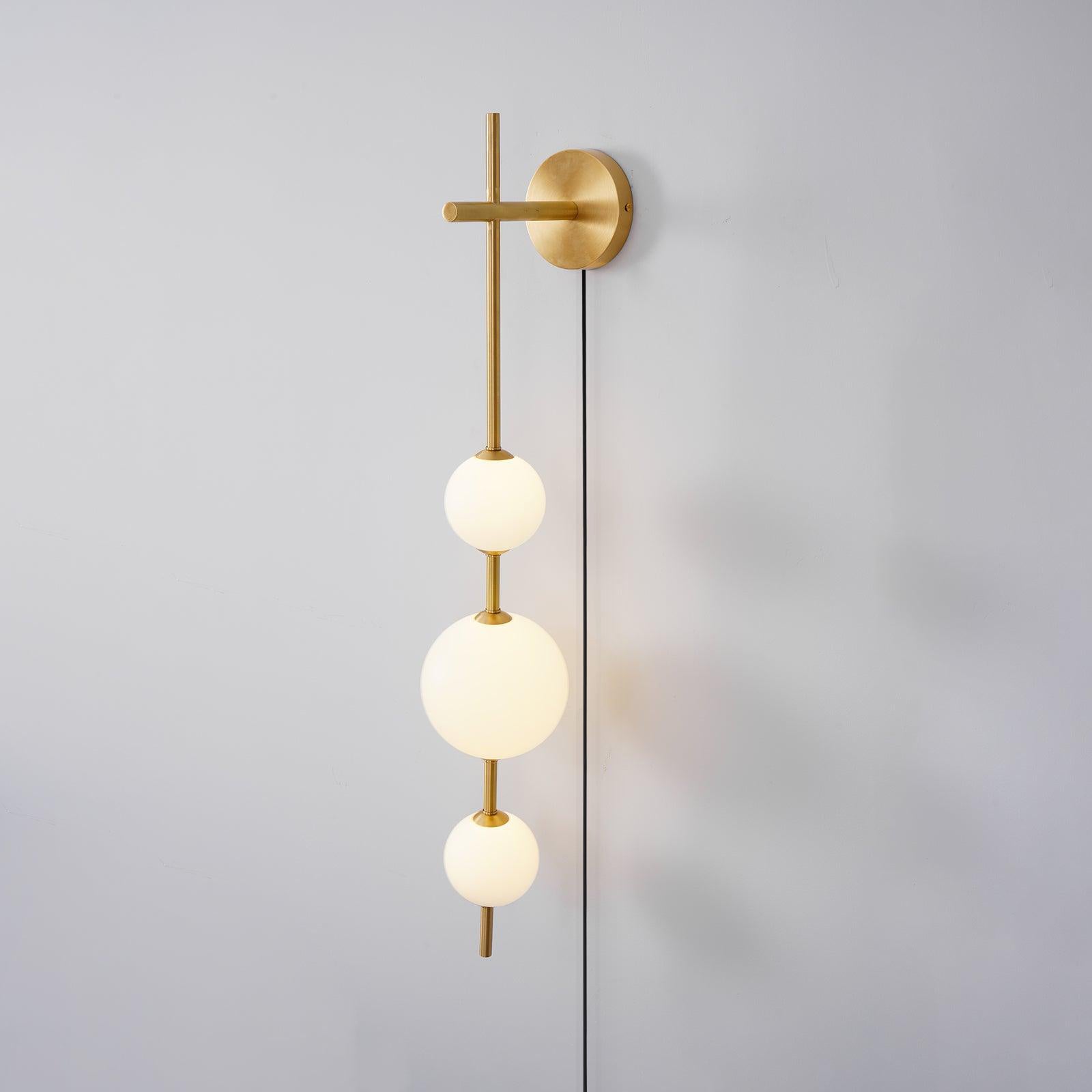 Vertical Globe Plug-in Wall Lamp