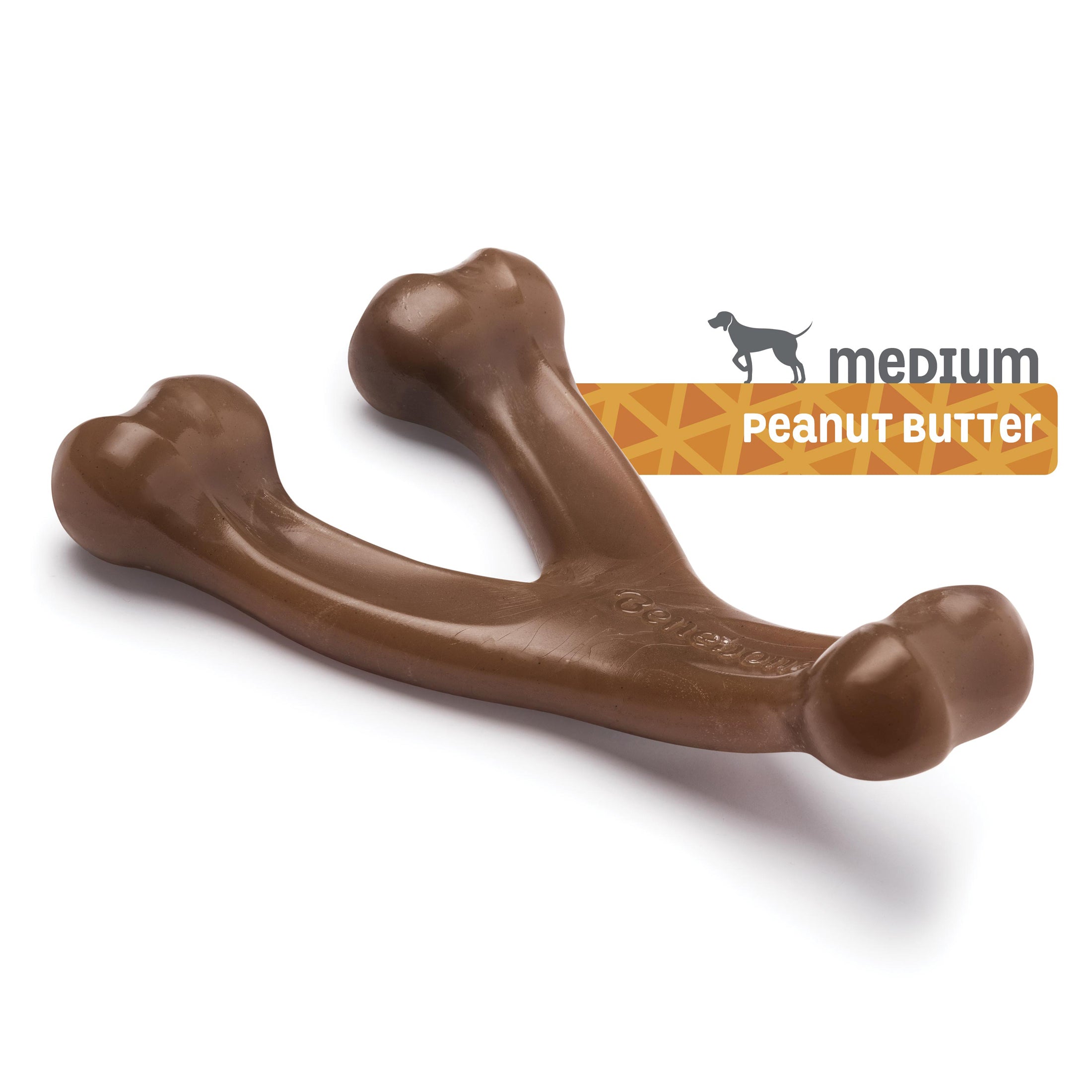 Benebone Real Peanut Durable Wishbone Dog Chew Toy， Medium