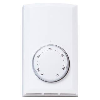 Cadet Double-pole 22 Amp Line Voltage 120240208-volt Mechanical Wall-mount Non-programmable Thermostat in White T522-W