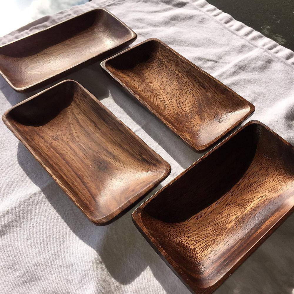 HOME ESSENTIALS  BEYOND 4-Piece Acacia Wood Rectangle Bowl Set 63643