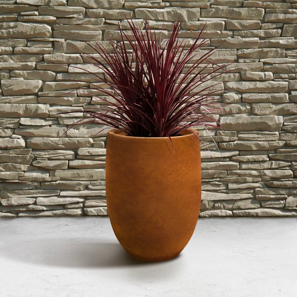 Kante Lightweight Concrete Outdoor Round Tall Planter  21.7 Inch Tall