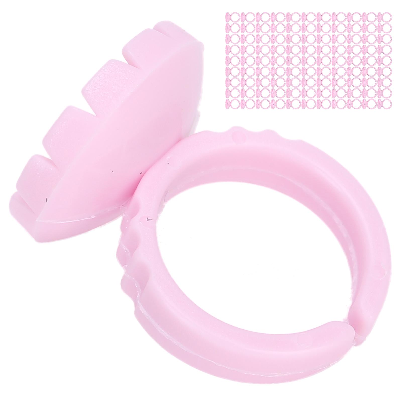 100pcs Disposable Eyelash Glue Ring Cup Eyelash Extension Glue Holder Accessorypink