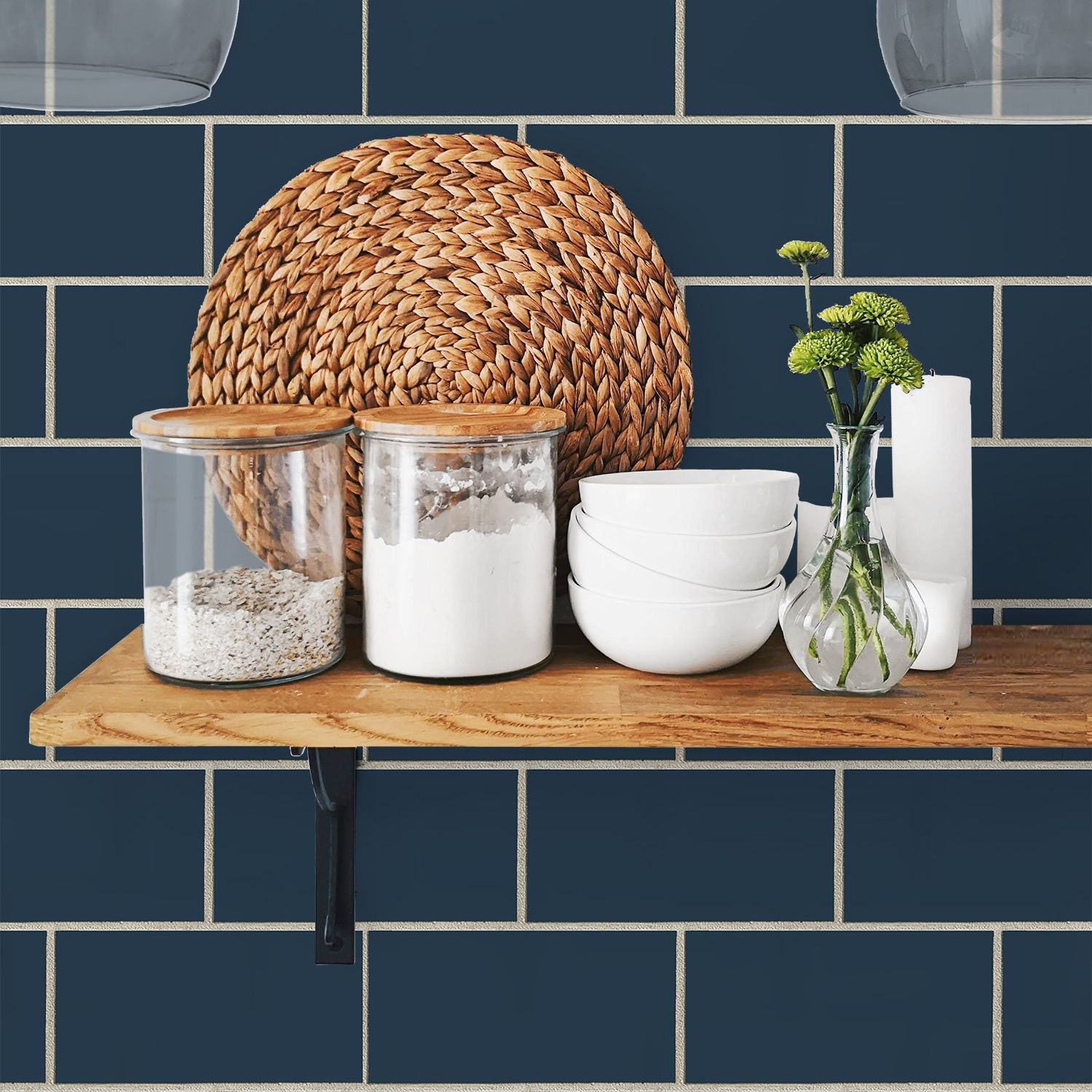 NextWall Retro Tile Peel and Stick Wallpaper