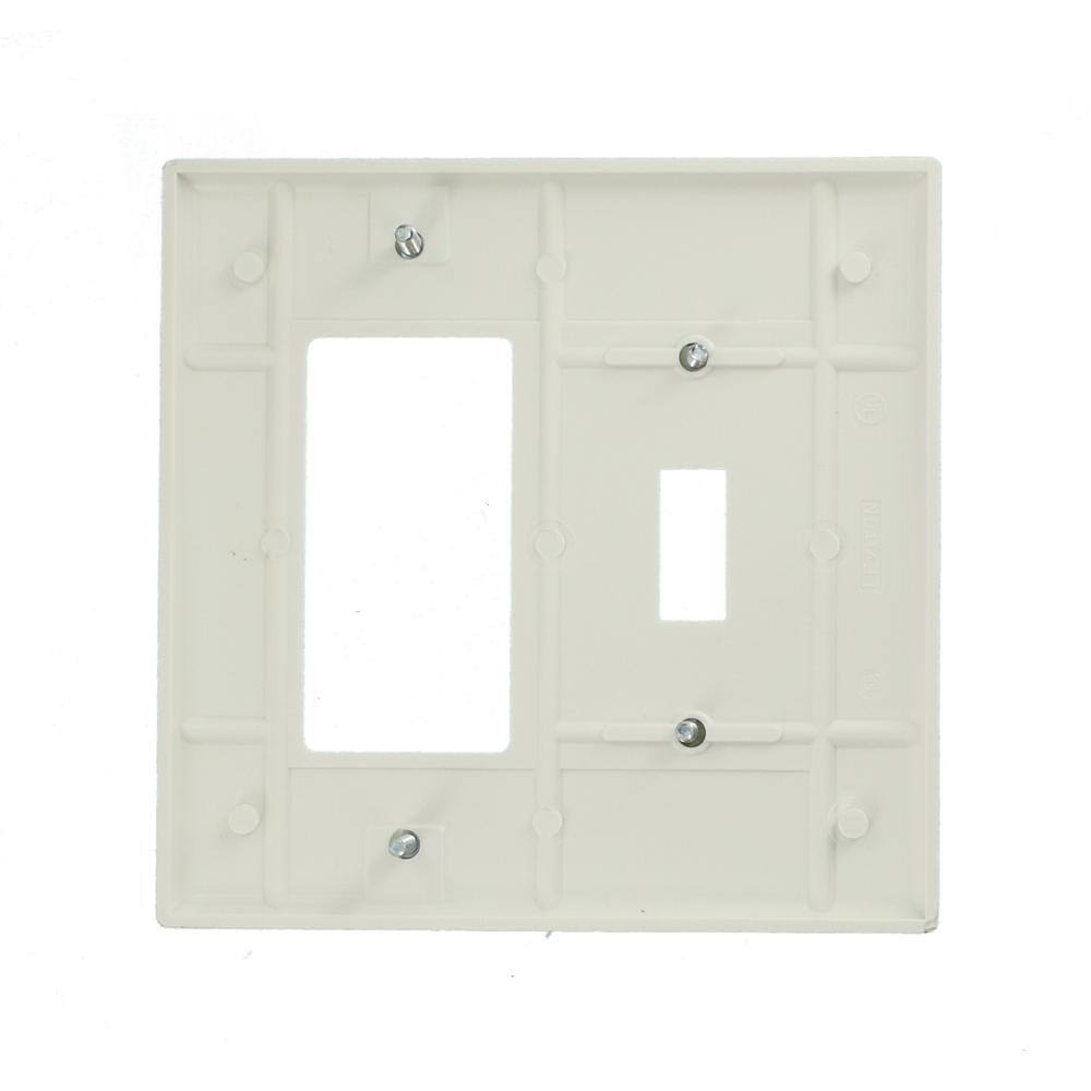 Leviton White 2-Gang 1-Toggle1-DecoratorRocker Wall Plate (1-Pack) 80605-W