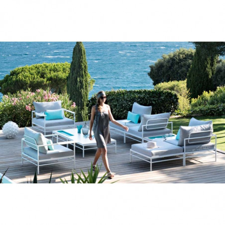 Fauteuil salon de jardin modulable Rivage Vlaemynck - Basalte/Natte