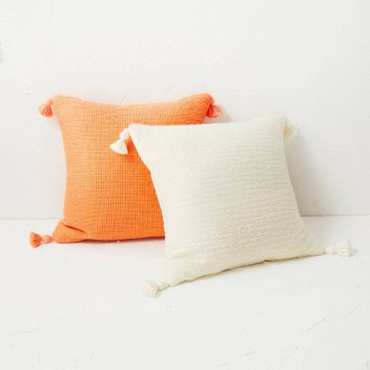 Textured Solid Square Throw Pillow Orange - Opalhouse™ designed with Jungalow