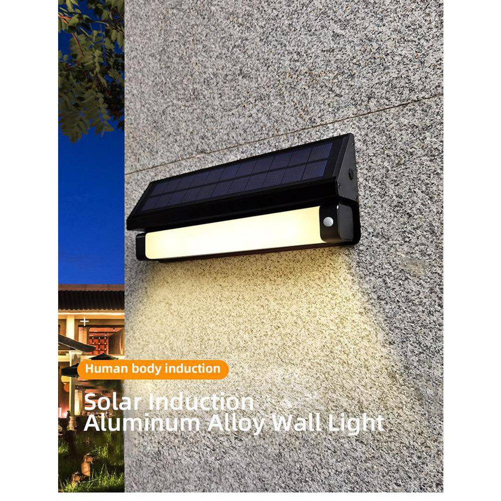 eLEDing Solar 180 Black SMART Sensing Self-Contained Integrated Selectable LED Color Flood Pathway Wall Light EE815WDC