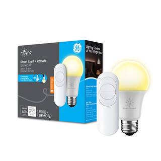 Cync 60-Watt EQ A19 LED 2700K Color Changing Smart Bulb 1-Pack with Remote Kit 93129087