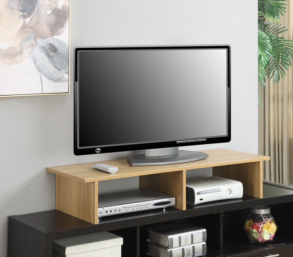 Convenience Concepts Designs2Go Large TV Monitor Riser in Light Oak Wood Finish   Transitional   Entertainment Centers And Tv Stands   by Convenience Concepts  Houzz