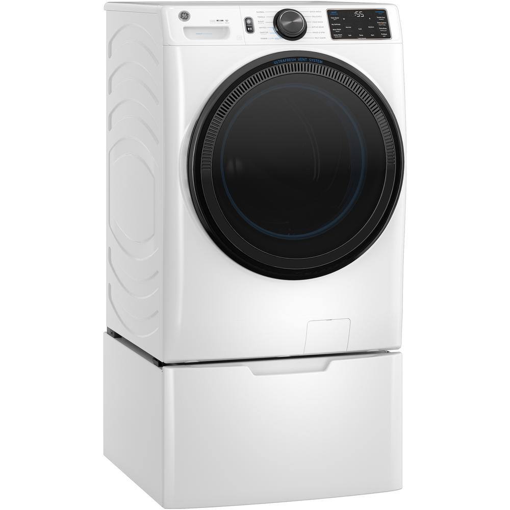 GE 5.0 cu.ft. Smart Front Load Washer in White with Steam UltraFresh Vent System and Microban Technology GFW655SSVWW