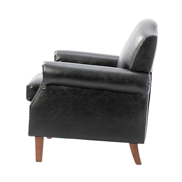 Giampiero Transitional Faux Leather Arm Chair with Nailhead Trim by HULALA HOME