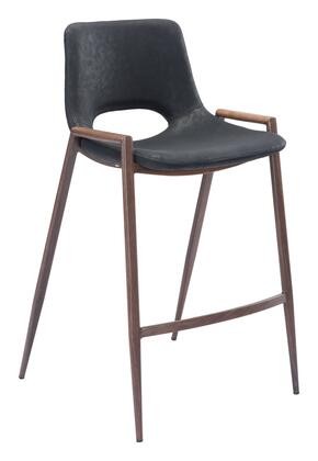 Zuo Modern 101691 Desi Black Counter Chair - Set of 2