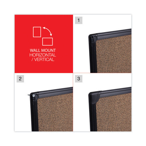 Universal Tech Cork Board， 48 x 36， Cork， Black Frame (43023)