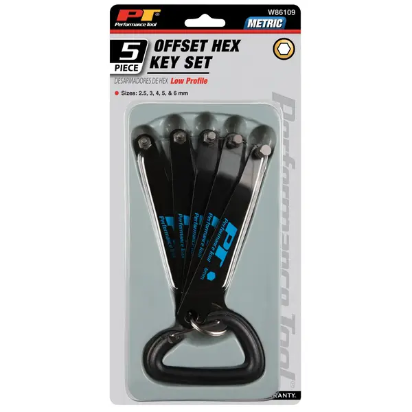 Performance Tool 5-Piece Low Profile Met Hex Key Set