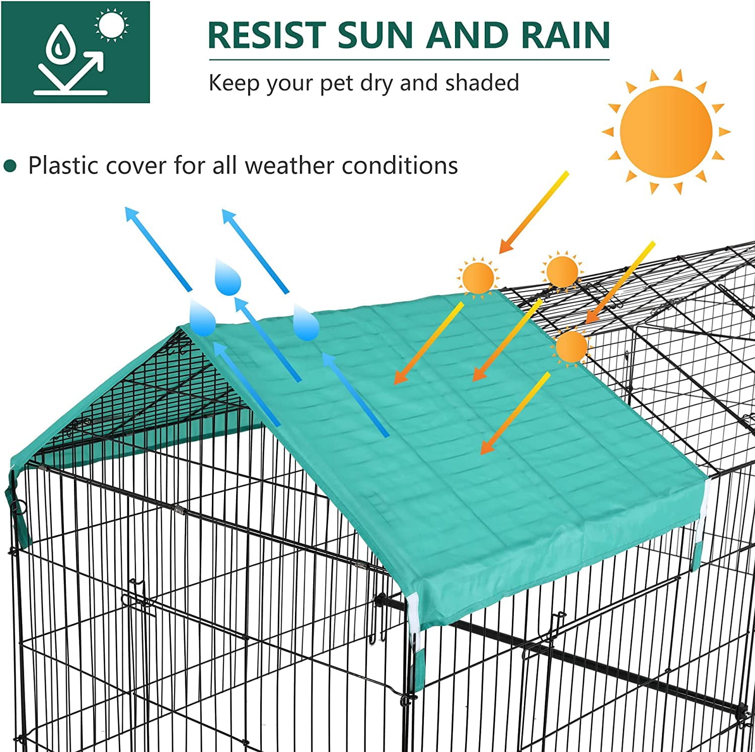 BestPet 87”×41” Large Metal Chicken Coop，Walk-in Poultry Cage Chicken Run Outdoor Duck Coop Chicken Pen Pet Playpen w/Door and Cover Rabbit Enclosure for Backyard Farm