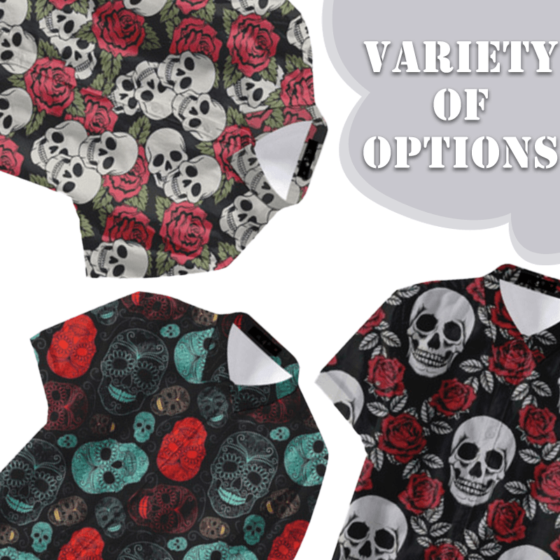 Casual  V Neck Skull Print Shirt