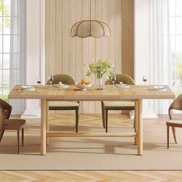 63 In Dining Table for 46 People，Wood Rectangular Dining Room Table