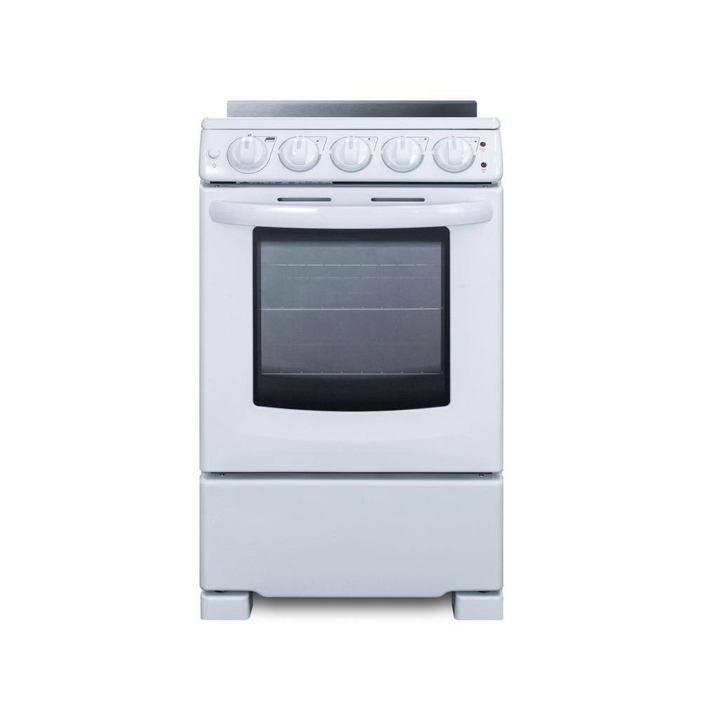 Summit Appliance 20 in. 2.3 cu. ft. Slide-In Electric Range in White REX2051WRT