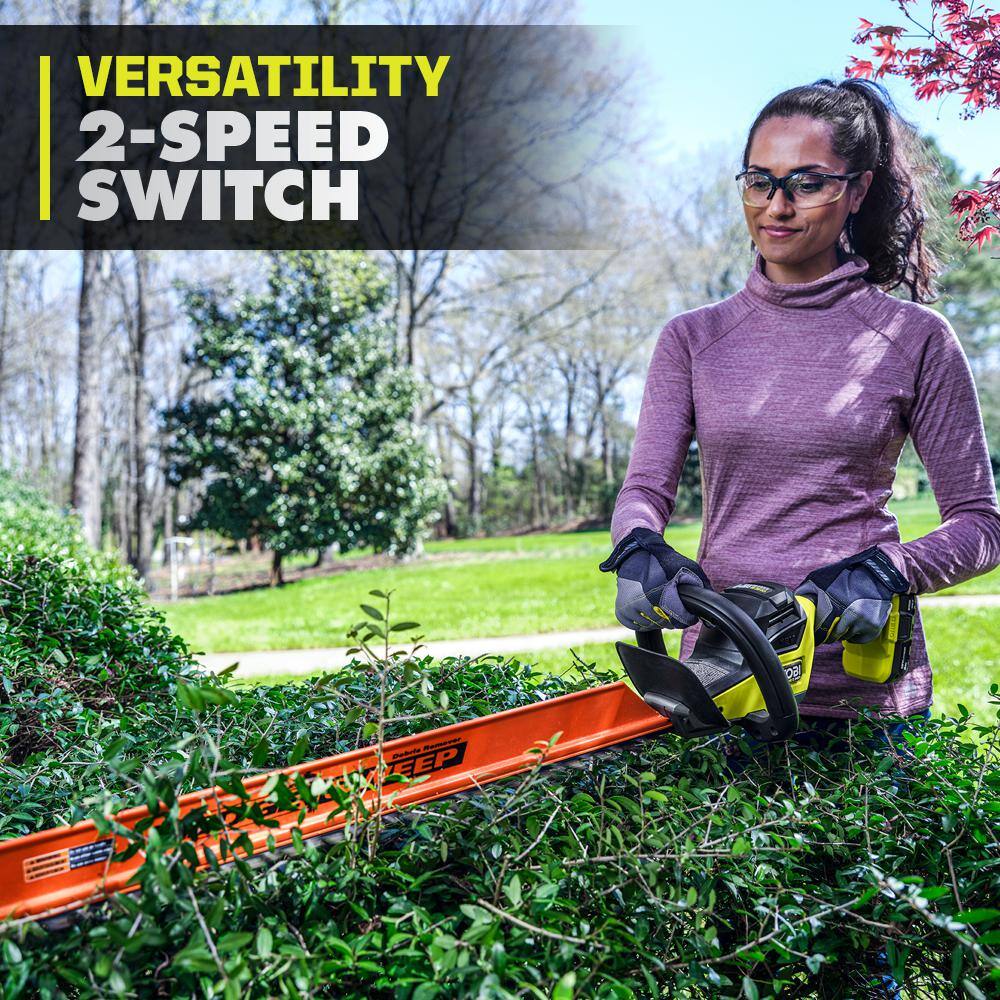 RYOBI ONE+ HP 18V Brushless Whisper Series 24 in. Cordless Hedge Trimmer (Tool Only) P26011BTL