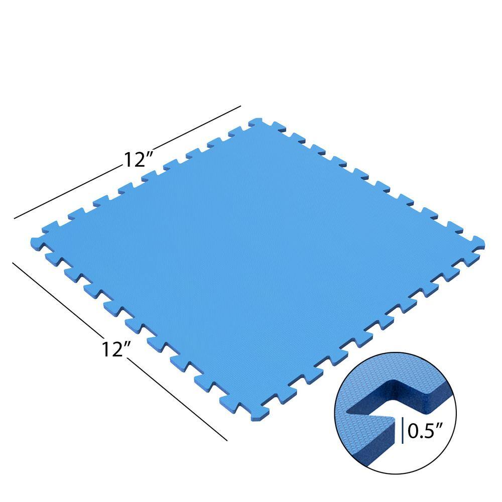 Stalwart Ultimate Comfort Blue 24 in. x 24 in. Foam Garage Floor (4-Pack) 75-6401