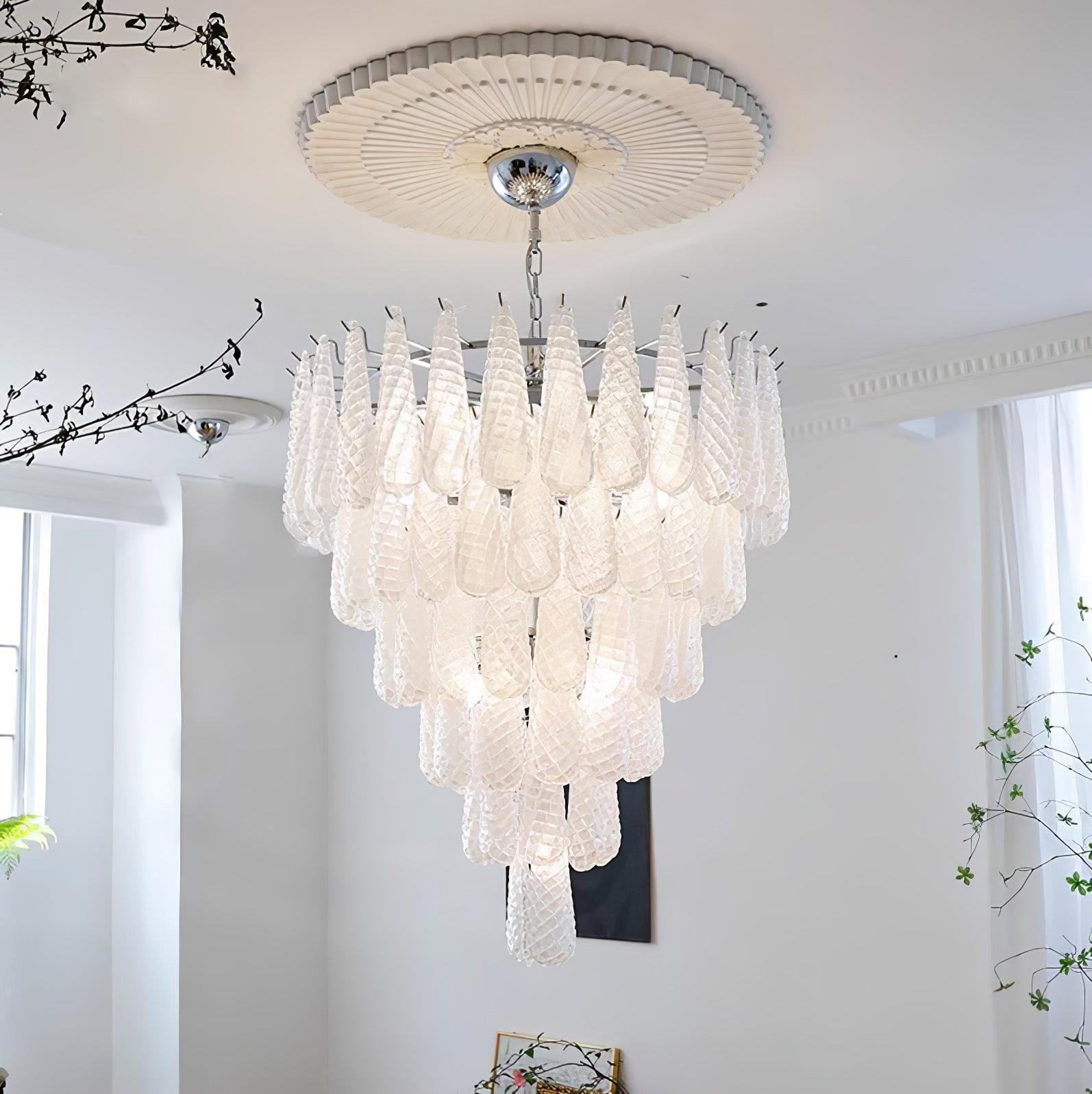 Grid Glass Waterfall Chandelier