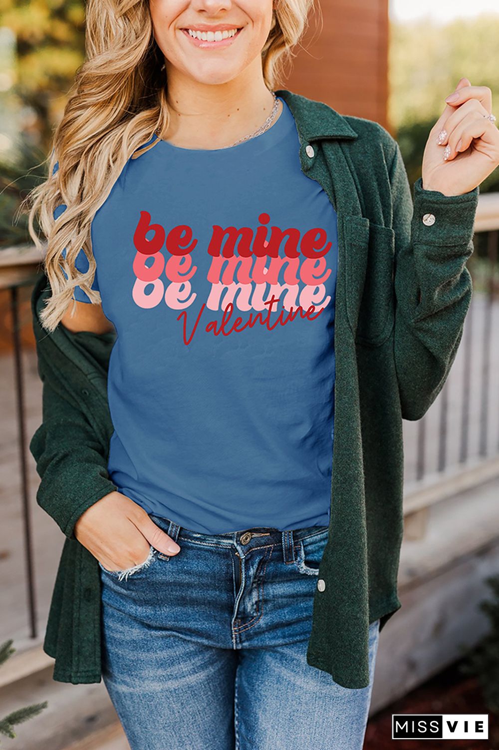 Valentine Be Mine Pullover Shortsleeves Graphic Tee Wholesale