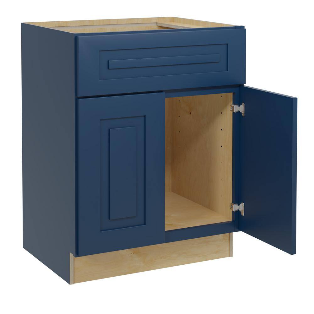 Home Decorators Collection Grayson Mythic Blue Plywood Shaker Stock Assembled Sink Base Kitchen Cabinet Soft Close 30 in. x 34.5 in. x 24 in. SB30-GMB