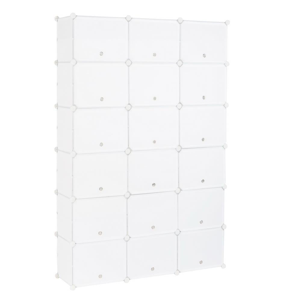 UBesGoo 12 Tiers Shoe Rack Shelf 36 Cubes Shoe Storage Cabinet 72 Pairs Shoe Storage Organizer for Entryway Hallway Bedroom Living Room， White