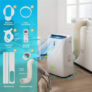 Costway 14000 BTU (8800 BTU DOE) Portable Air Conditioner 4-in-1 Air Cooler with App and Wi-Fi Smart Control FP10116US-WH