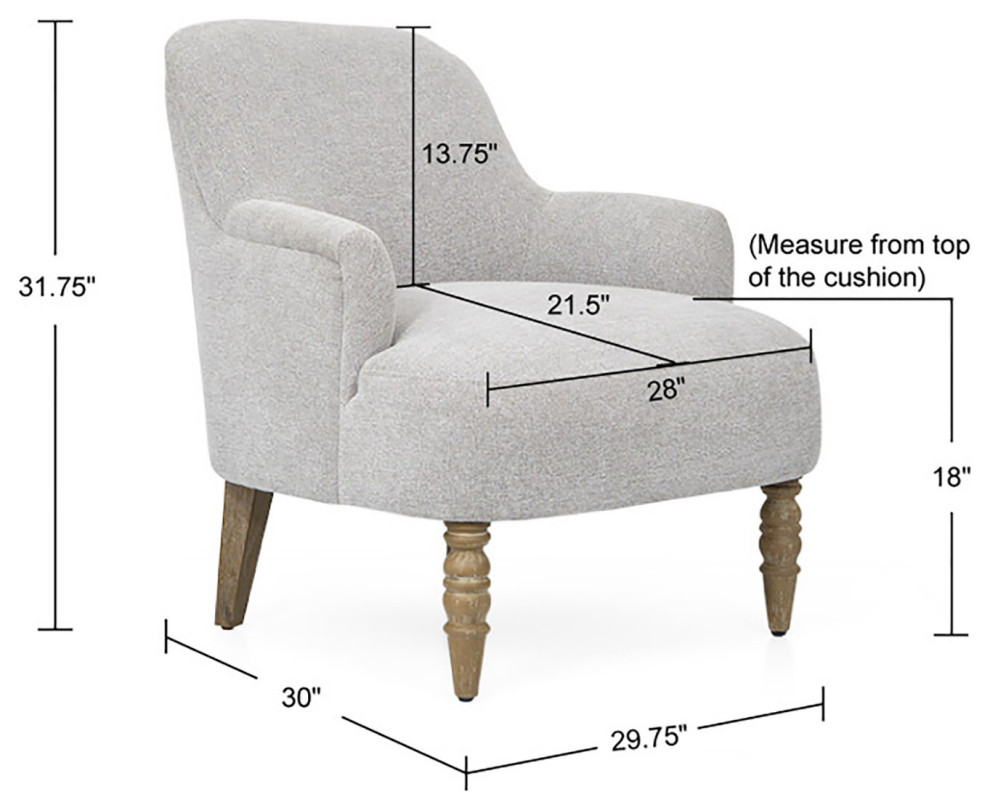 Martha Stewart Jada Transitional Flared Arm Upholstered Accent Chair  Grey   French Country   Armchairs And Accent Chairs   by Olliix  Houzz