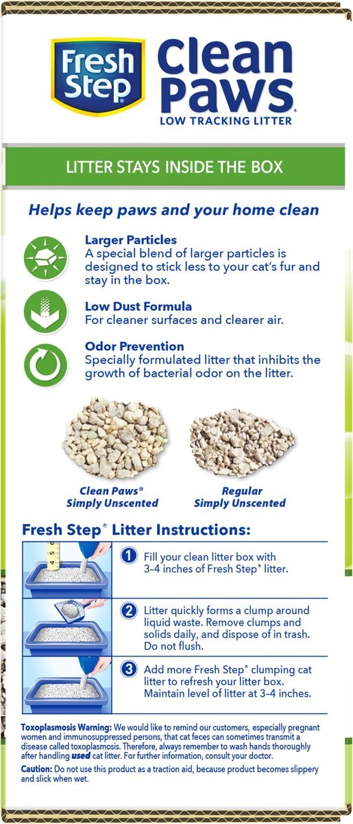 Fresh Step Clean Paws Simply Unscented Clumping Clay Cat Litter