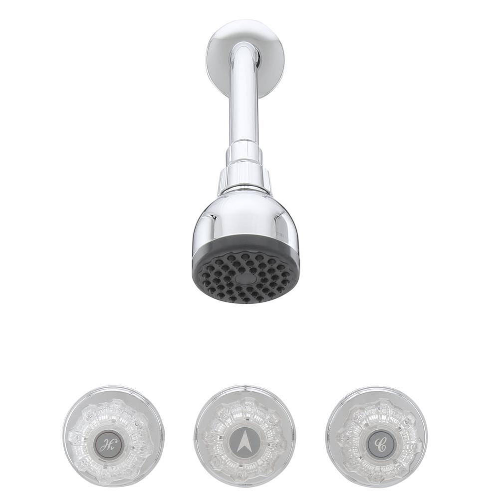 HOMEWERKS 3-Handle 1-Spray Tub and Shower Faucet in Chrome (Valve Included) 10-B83WCHB