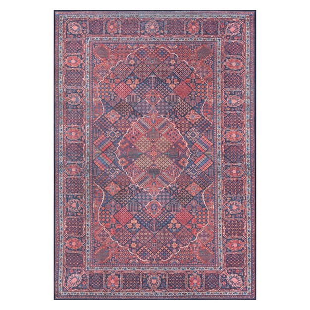 2 x27 x3 x27 Medallion Loomed Accent Rug Navy Momeni