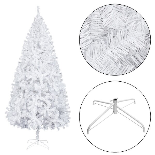 7FT Iron Leg White Christmas Tree with 950 Branches