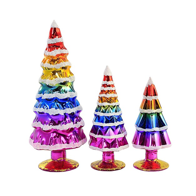 Cody Foster Small Rainbow Hue Trees Three Trees 7 0 Inches Easter Spring Decor Mantle Ms2105sr Glass Orange