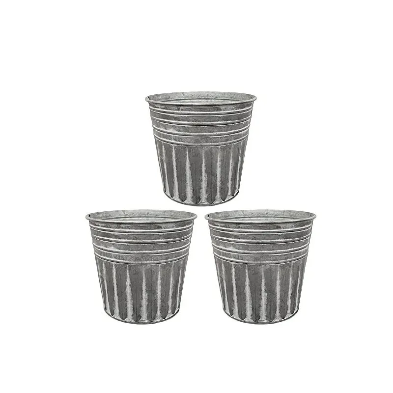 Top Selling Small Size Galvanized Flower Pots Best Quality Garden Decoration Metal Planter At Lowest Price