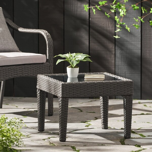 Modern Outdoor ANTIBES ACCESS Table，Made of Ratten Side Tea Table